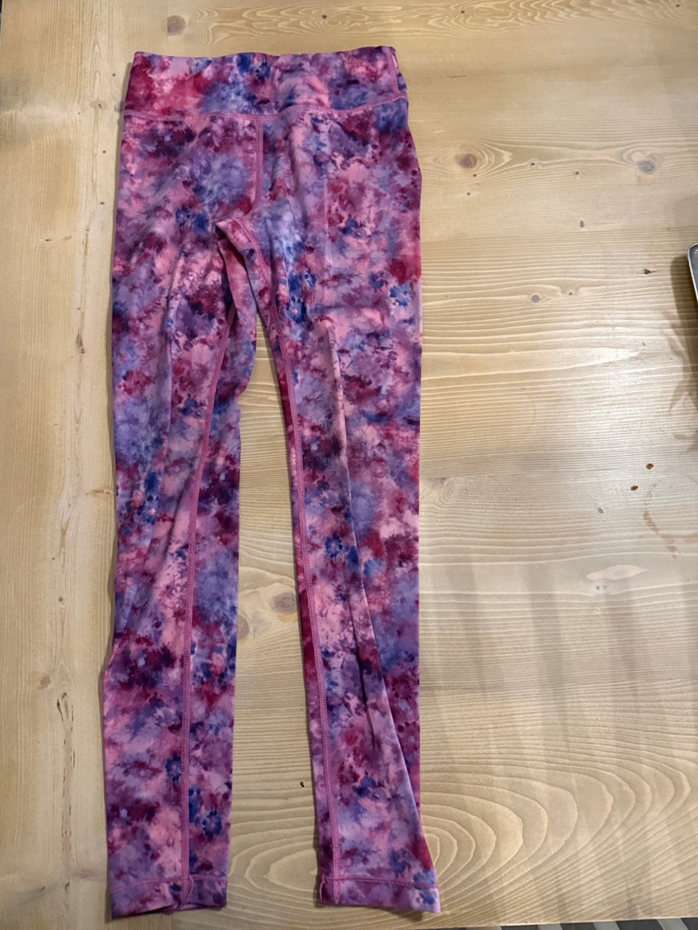 Athleta Girl High Rise Chit Chat Tight Leggings Purple Pink Tie-Dye M 8-10